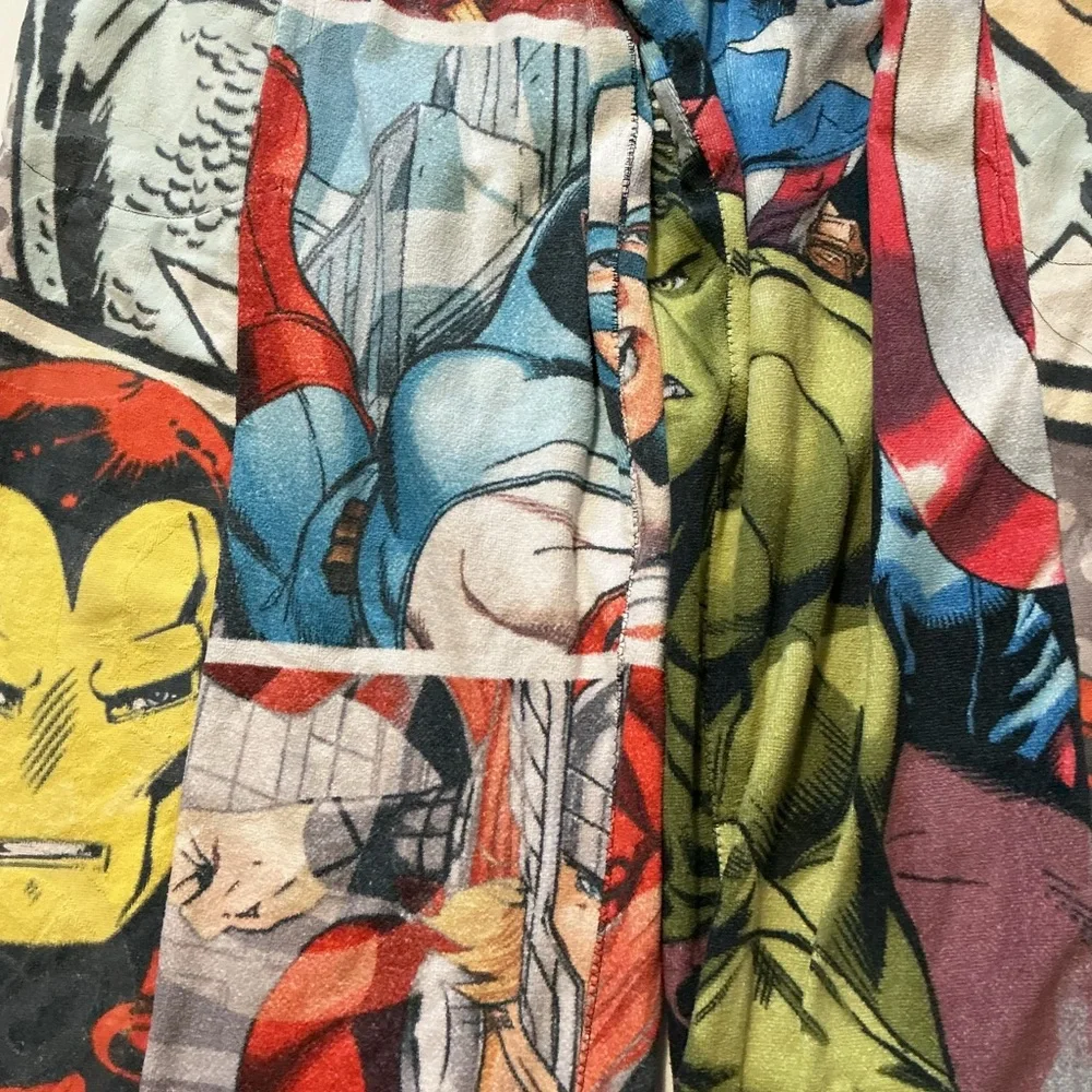Marvel Avengers Ironman Hulk Captain Thor Reworked 1 Of 1 Wide Leg Towel Pants - Picture 5 of 7